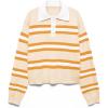 imageCicy Bell Womens Cropped Polo Sweater Striped Long Sleeve Shirts Lightweight Color Block Knit Pullover TopsKhaki