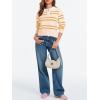 imageCicy Bell Womens Cropped Polo Sweater Striped Long Sleeve Shirts Lightweight Color Block Knit Pullover TopsKhaki