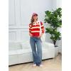 imageCicy Bell Womens Cropped Polo Sweater Striped Long Sleeve Shirts Lightweight Color Block Knit Pullover TopsRed