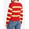 imageCicy Bell Womens Cropped Polo Sweater Striped Long Sleeve Shirts Lightweight Color Block Knit Pullover TopsRed