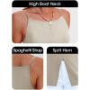 imageCicy Bell Womens High Neck Tank Top Trendy Spaghetti Strap Front Split Hem Flare Cami Summer Tops