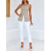 imageCicy Bell Womens High Neck Tank Top Trendy Spaghetti Strap Front Split Hem Flare Cami Summer Tops