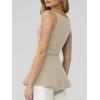 imageCicy Bell Womens High Neck Tank Top Trendy Spaghetti Strap Front Split Hem Flare Cami Summer Tops