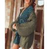 imageCicy Bell Womens Open Front Chunky Knit Cardigan Loose Lantern Sleeve Oversized Sweater CoatsArmy Green