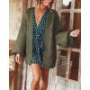 imageCicy Bell Womens Open Front Chunky Knit Cardigan Loose Lantern Sleeve Oversized Sweater CoatsArmy Green
