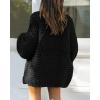 imageCicy Bell Womens Open Front Chunky Knit Cardigan Loose Lantern Sleeve Oversized Sweater CoatsBlack