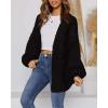 imageCicy Bell Womens Open Front Chunky Knit Cardigan Loose Lantern Sleeve Oversized Sweater CoatsBlack