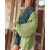 imageCicy Bell Womens Open Front Chunky Knit Cardigan Loose Lantern Sleeve Oversized Sweater CoatsGreen