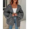 imageCicy Bell Womens Open Front Chunky Knit Cardigan Loose Lantern Sleeve Oversized Sweater CoatsGrey