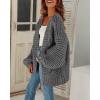 imageCicy Bell Womens Open Front Chunky Knit Cardigan Loose Lantern Sleeve Oversized Sweater CoatsGrey