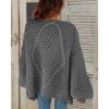 imageCicy Bell Womens Open Front Chunky Knit Cardigan Loose Lantern Sleeve Oversized Sweater CoatsGrey