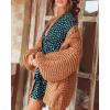 imageCicy Bell Womens Open Front Chunky Knit Cardigan Loose Lantern Sleeve Oversized Sweater CoatsKhaki