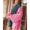 imageCicy Bell Womens Open Front Chunky Knit Cardigan Loose Lantern Sleeve Oversized Sweater CoatsPink