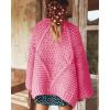 imageCicy Bell Womens Open Front Chunky Knit Cardigan Loose Lantern Sleeve Oversized Sweater CoatsPink