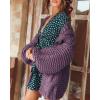 imageCicy Bell Womens Open Front Chunky Knit Cardigan Loose Lantern Sleeve Oversized Sweater CoatsPurple
