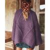 imageCicy Bell Womens Open Front Chunky Knit Cardigan Loose Lantern Sleeve Oversized Sweater CoatsPurple