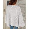 imageCicy Bell Womens Open Front Chunky Knit Cardigan Loose Lantern Sleeve Oversized Sweater CoatsWhite