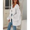 imageCicy Bell Womens Open Front Chunky Knit Cardigan Loose Lantern Sleeve Oversized Sweater CoatsWhite