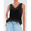 imageCicy Bell Womens Silk Satin Tank Tops Lace V Neck Blouse Dressy Casual Shirts Camisole