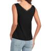 imageCicy Bell Womens Silk Satin Tank Tops Lace V Neck Blouse Dressy Casual Shirts Camisole