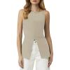 imageCicy Bell Womens High Neck Tank Top Trendy Spaghetti Strap Front Split Hem Flare Cami Summer Tops