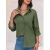 imageCicy Bell Womens Button Down Shirts Long Sleeve Blouses Casual Tunics Tops with Pocket Army Green XXLarge
