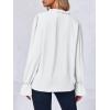 imageCicy Bell Womens Elegant Tops Ruffle Mock Neck Long Sleeve Dressy Casual Chiffon Blouses Shirts White Small