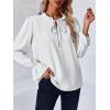 imageCicy Bell Womens Elegant Tops Ruffle Mock Neck Long Sleeve Dressy Casual Chiffon Blouses Shirts White Small