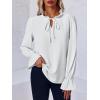 imageCicy Bell Womens Elegant Tops Ruffle Mock Neck Long Sleeve Dressy Casual Chiffon Blouses Shirts White Small