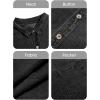 imageCicy Bell Womens Oversized Denim Shirts Jackets Button Down Curved Hem Long Sleeve Jean Tops ShacketsBlack