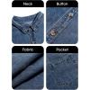 imageCicy Bell Womens Oversized Denim Shirts Jackets Button Down Curved Hem Long Sleeve Jean Tops ShacketsNavy