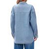 imageCicy Bell Womens Oversized Denim Shirts Jackets Button Down Curved Hem Long Sleeve Jean Tops ShacketsWashed Blue