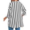 imageCicy Bell Womens Oversized Striped Shirts 34 Sleeve V Neck Loose Fit Tunic Tops Dressy Casual BlouseBlack