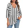 imageCicy Bell Womens Oversized Striped Shirts 34 Sleeve V Neck Loose Fit Tunic Tops Dressy Casual BlouseBlack