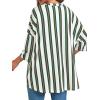 imageCicy Bell Womens Oversized Striped Shirts 34 Sleeve V Neck Loose Fit Tunic Tops Dressy Casual BlouseGreen