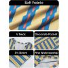 imageCicy Bell Womens Oversized Striped Shirts 34 Sleeve V Neck Loose Fit Tunic Tops Dressy Casual BlouseMustard