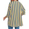 imageCicy Bell Womens Oversized Striped Shirts 34 Sleeve V Neck Loose Fit Tunic Tops Dressy Casual BlouseMustard