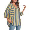 imageCicy Bell Womens Oversized Striped Shirts 34 Sleeve V Neck Loose Fit Tunic Tops Dressy Casual BlouseMustard