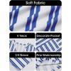 imageCicy Bell Womens Oversized Striped Shirts 34 Sleeve V Neck Loose Fit Tunic Tops Dressy Casual BlouseNavy