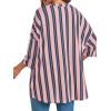 imageCicy Bell Womens Oversized Striped Shirts 34 Sleeve V Neck Loose Fit Tunic Tops Dressy Casual BlousePink