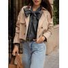 imageCicy Bell Womens Plaid Shirts Bow Tied Neck Button Down Long Sleeve Casual Dressy Blouse TopsBlack