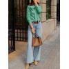imageCicy Bell Womens Plaid Shirts Bow Tied Neck Button Down Long Sleeve Casual Dressy Blouse TopsGreen
