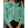 imageCicy Bell Womens Plaid Shirts Bow Tied Neck Button Down Long Sleeve Casual Dressy Blouse TopsGreen