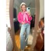 imageCicy Bell Womens Plaid Shirts Bow Tied Neck Button Down Long Sleeve Casual Dressy Blouse TopsPink