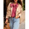 imageCicy Bell Womens Plaid Shirts Bow Tied Neck Button Down Long Sleeve Casual Dressy Blouse TopsRed
