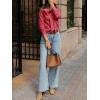 imageCicy Bell Womens Plaid Shirts Bow Tied Neck Button Down Long Sleeve Casual Dressy Blouse TopsRed