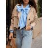 imageCicy Bell Womens Plaid Shirts Bow Tied Neck Button Down Long Sleeve Casual Dressy Blouse TopsSky Blue