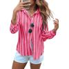 imageCicy Bell Womens Striped Button Down Shirts Oversized Long Sleeve Casual Blouses Color Block Fall TopsPink