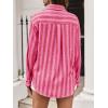 imageCicy Bell Womens Striped Button Down Shirts Oversized Long Sleeve Casual Blouses Color Block Fall TopsPink