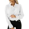 imageCicy Bell Womens Elegant Tops Ruffle Mock Neck Long Sleeve Dressy Casual Chiffon Blouses Shirts White Small